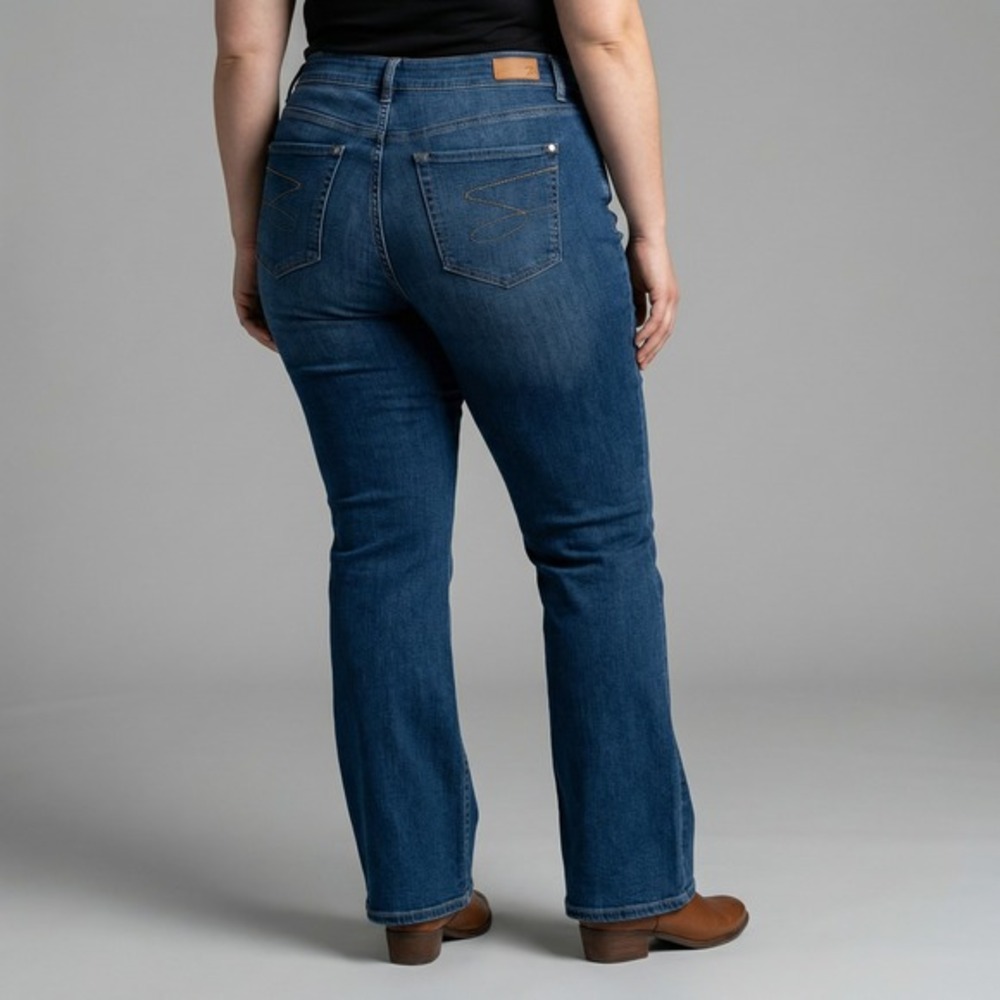 Seven7 Tummyless Boot Jeans Dark Wash Blue Plus Size 24W Stretch Bootcut